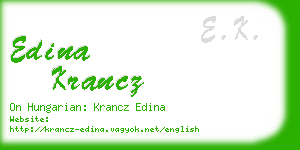 edina krancz business card